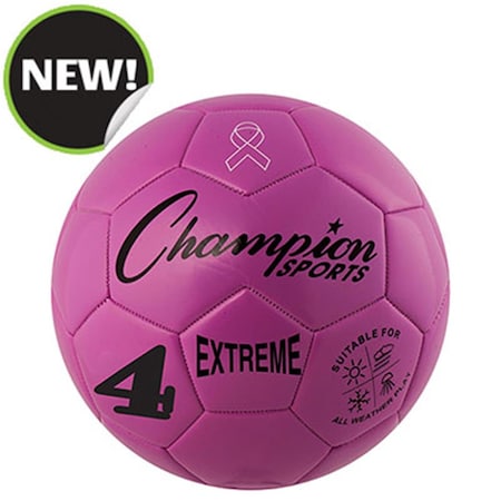 Champion Sports 8.25 in. Extreme Series Size 4 Soccer Ball, Pink CH55875